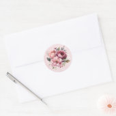 Waterverf Blush Roze Pioen Marmer Bruiloft Ronde Sticker (Envelop)