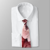 Waterverf Blush Roze Pioen Marmer Groomsmen Stropdas (Gebonden)