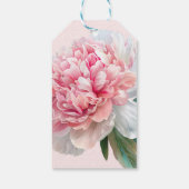 Waterverf Blush Roze pioenen Dank u Cadeaulabel (Achterkant)