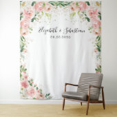 Waterverf Blush Roze Rose Bruiloft Backdrops Wandkleed (In situ)