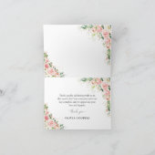 Waterverf Blush Roze Rose Goud Baby shower Bedankkaart (Binnen)