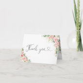 Waterverf Blush Roze Rose Goud Baby shower Bedankkaart (Voorkant)