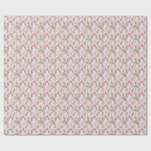 Waterverf Blush Roze Rosebuds Cadeaupapier (Vlak)