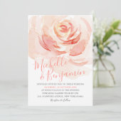 Waterverf Blush roze roze bruiloft Kaart (Staand voorkant)