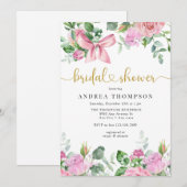 Waterverf Blush Roze Rozen Vrijgezellenfeest Kaart (Voorkant / Achterkant)