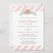 Waterverf Blush roze strips Floral Vrijgezellenfee Kaart (Voorkant)