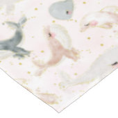 Waterverf Blush Roze Walvis Dolfijn Ocean Zee Meis Tafelkleed (Gekanteld)
