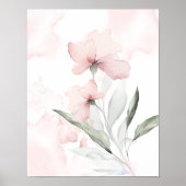 Waterverf Blush Roze Wilde Roos Poster (Voorkant)