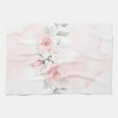 Waterverf Blush Roze Wilde Roos Theedoek (Horizontaal)