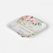 Waterverf Blush rozen eucalyptus goud quinceanera Papieren Bordje (Gebogen)