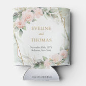 Waterverf Blush rozen eucalyptus gouden bruiloft Blikjeskoeler (Achterkant)