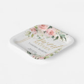 Waterverf Blush rozen eucalyptus zoet zestien Papieren Bordje (Gebogen)