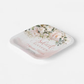 Waterverf Blush rozen eucalyptus zoet zestien Papieren Bordje (Gebogen)