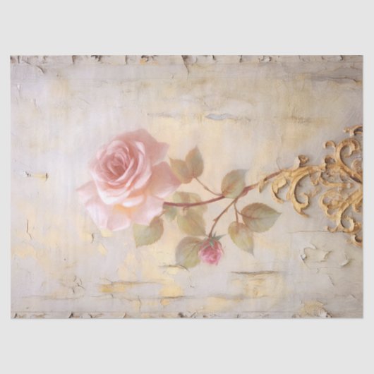 Waterverf blush rozen gouden Victoriaans ornamente Tissuepapier (Voorkant)