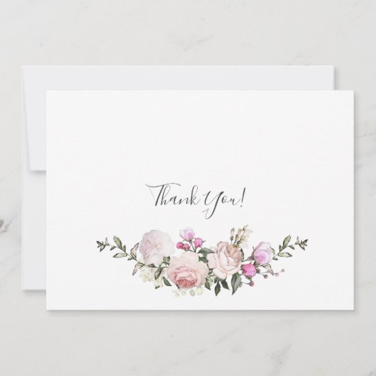 Waterverf Blush Rozen Virtueel Baby shower per pos Kaart (Achterkant)