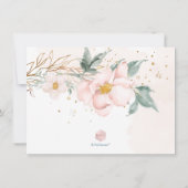 Waterverf Blush Single Petal Rozen Bridal Brunch Kaart (Achterkant)