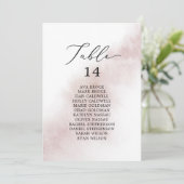 Waterverf Blush Table Number Seating Chart Kaarten (Staand voorkant)