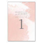 waterverf Blush Trouwceremonie Tafelnummer (Voorkant)