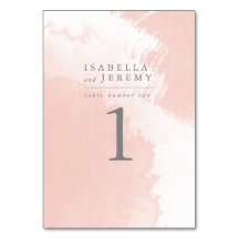 waterverf Blush Trouwceremonie Tafelnummer