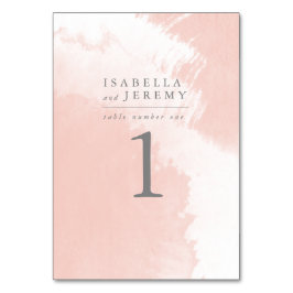 waterverf Blush Trouwceremonie Tafelnummer