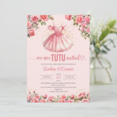Waterverf blush tutu dress roze rozen Baby shower Kaart (Staand voorkant)