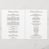 Waterverf Blush White Flowers Wedding Programme (Achterkant)