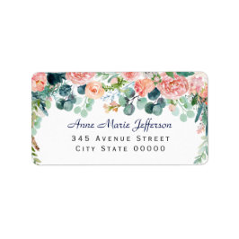 Waterverf Blush White Peonies Lijst Weddenschap Etiket