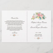 Waterverf Blush White Peonies Wedding Programme (Voorkant)