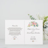Waterverf Blush White Peonies Wedding Programme (Staand voorkant)