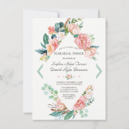Waterverf Blush Witte Pioenrozen Oefendiner Kaart