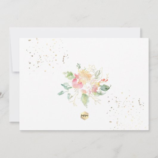 Waterverf Blushing Sweetpeas Bedankt Kaart (Achterkant)