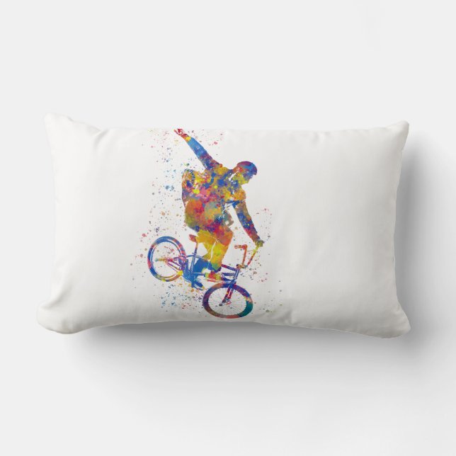 Waterverf bmx kussen (Voorkant)