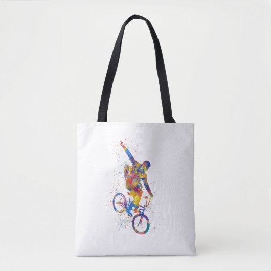 Waterverf bmx tote bag (Voorkant)
