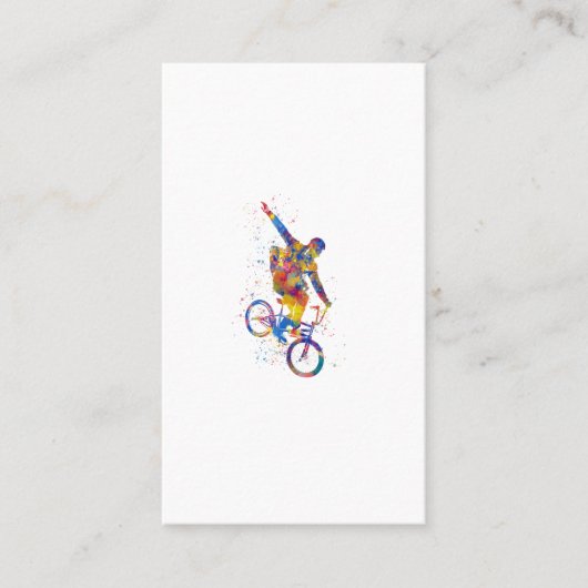 Waterverf bmx visitekaartje (Voorkant)