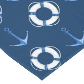 Waterverf Boat Anchor en reddingsboeien Navy Blue Lange Tafelloper (Hoek)