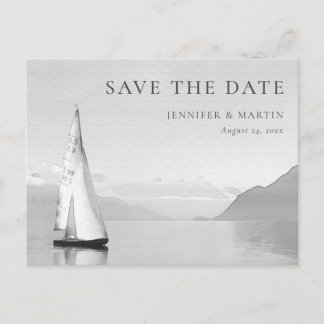 Waterverf Boat Lake Save The Date Briefkaarten