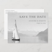 Waterverf Boat Lake Save The Date Briefkaarten (Voorkant / Achterkant)