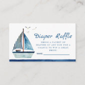 Waterverf Boat Nautical Baby shower Diaper Informatiekaartje (Voorkant)