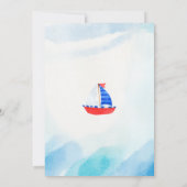 Waterverf Boat Nautisch Baby shower Uitnodigen Kaart (Achterkant)