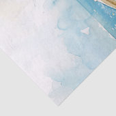 Waterverf Boat op de Kust Decoupage Tissuepapier (Detail)