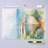 Waterverf Boat op de Kust Decoupage Tissuepapier (Craft)