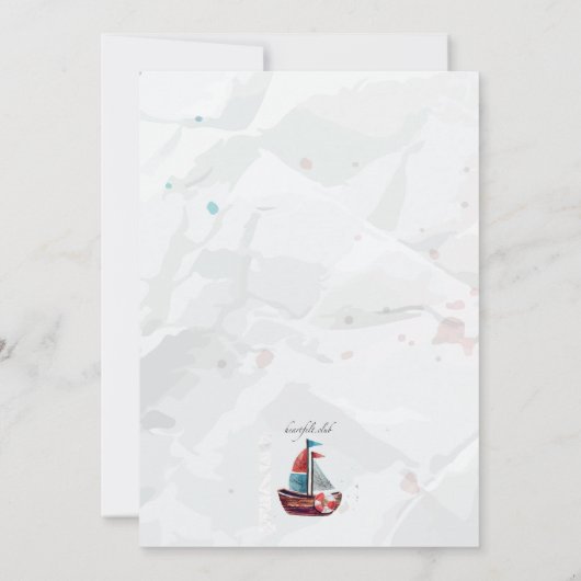 Waterverf Boat Uitnodiging (Achterkant)