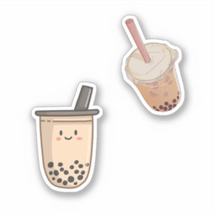 Waterverf Boba   Bubble Milk Tea Lover Sticker