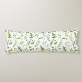 Waterverf Body Kussen met Wilde Bloemen en Varens