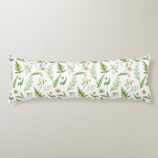 Waterverf Body Kussen met Wilde Bloemen en Varens