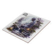 Waterverf Boeddha overgave keramische Tegel Tegeltje (Zijkant)