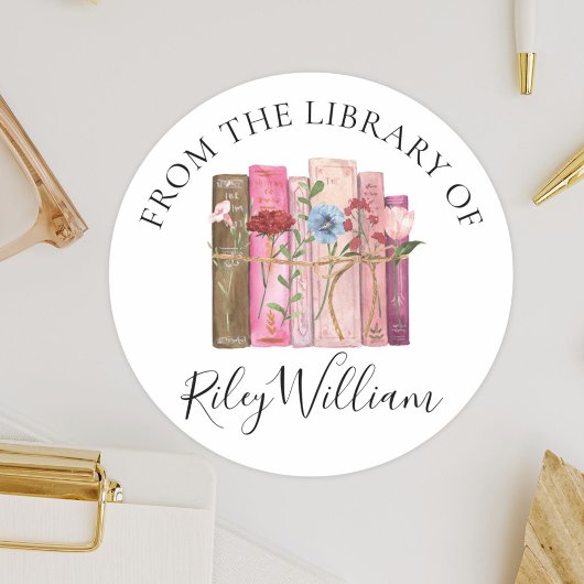 Waterverf Boek Bloem Boekplaat Sticker