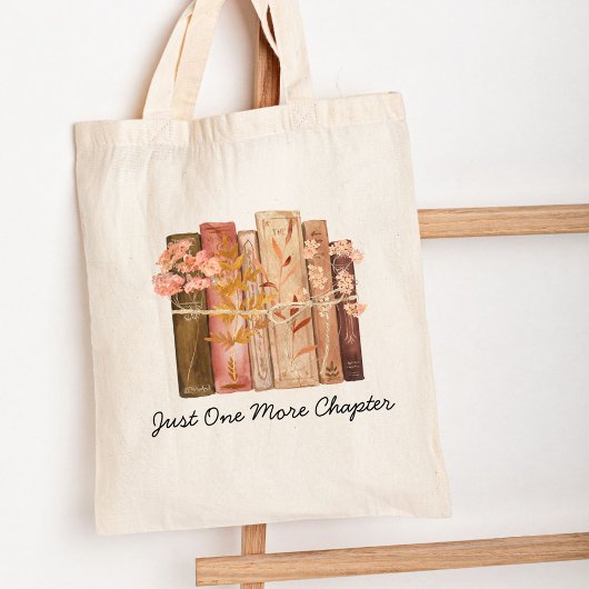 Waterverf Boek Bloem Bruin Roze Leescitaat Tote Bag