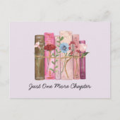Waterverf Boek Bloem Roze Paarse Lezing Quote Briefkaart (Voorkant)