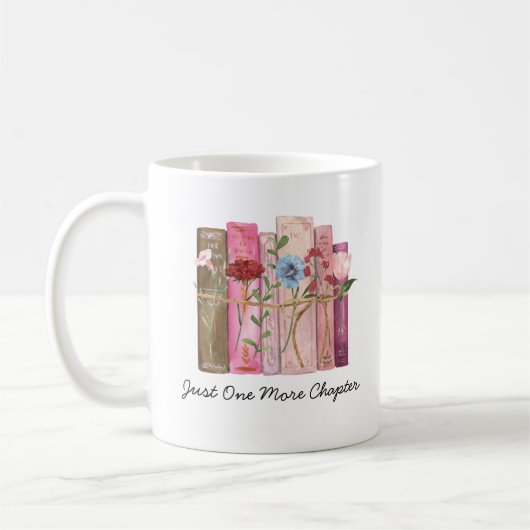 Waterverf Boek Bloem Roze Paarse Lezing Quote Koffiemok (Links)